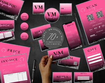 Beauty Business Branding Kit: Pink Canva Templates (Digital Download)