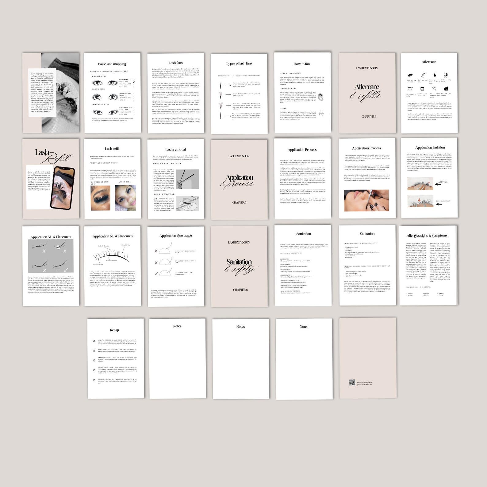 Lash Extension Training Manual, Editable Canva Template (digital ...