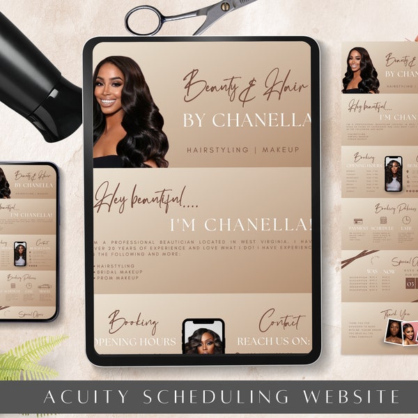 Creme & Schwarz Acuity Scheduling Template: DIY Website Banner (Canva Editierbar)