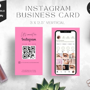 Nagel Visitenkarten Vorlage, Instagram Visitenkarte, Haar Visitenkarte, QR Code Visitenkarten, Beauty Card, BC-IC