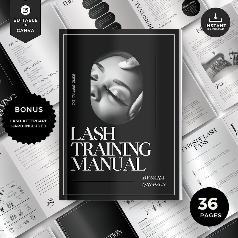 Lash Extension Training Manual: Editable Canva Template (35 Pages) - Etsy