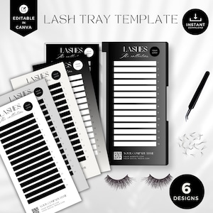 Eyelash Tray Template: Lash Packaging Mockup (Canva Digital Download)