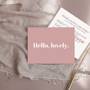 DIY Editable Small Business Thank You Card Template, Printable Pink Blush Thanks For Your Purchase Card, Small Business Package Insert