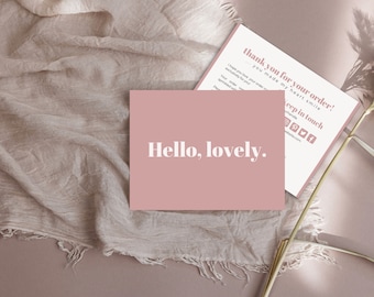 Editable Thank You Card Template: Pink Blush Business Insert (Digital Download)