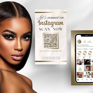 Nagel Visitenkarten Vorlage, Instagram Visitenkarte, Haar Visitenkarte, QR Code Visitenkarten, Wimpern, Kosmetikerin, Perücke, Beauty Card, BC-IC
