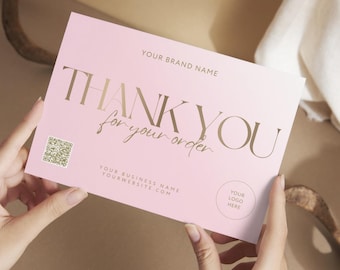 Luxury Hair Thank You Cards: Small Business Packaging Insert (Canva Template), WB-PGW