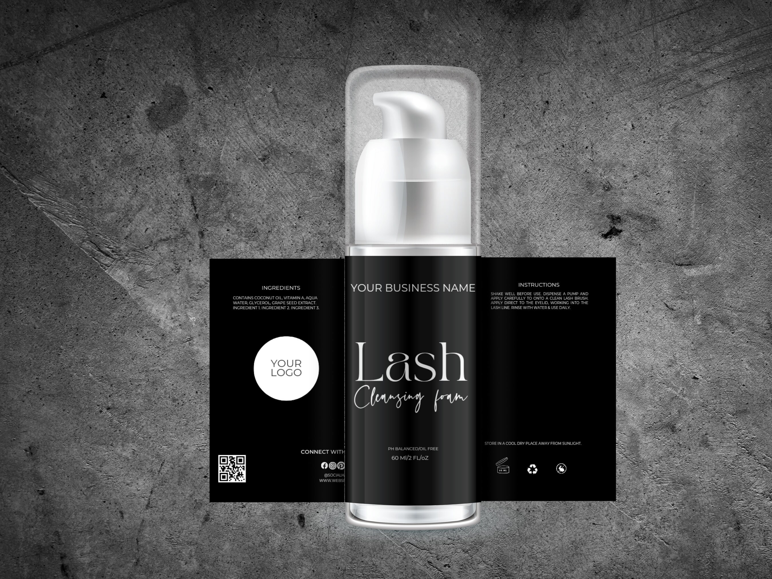 DIY Lash Shampoo Template Lash Bath Label Eye Lash Cleanser Etsy