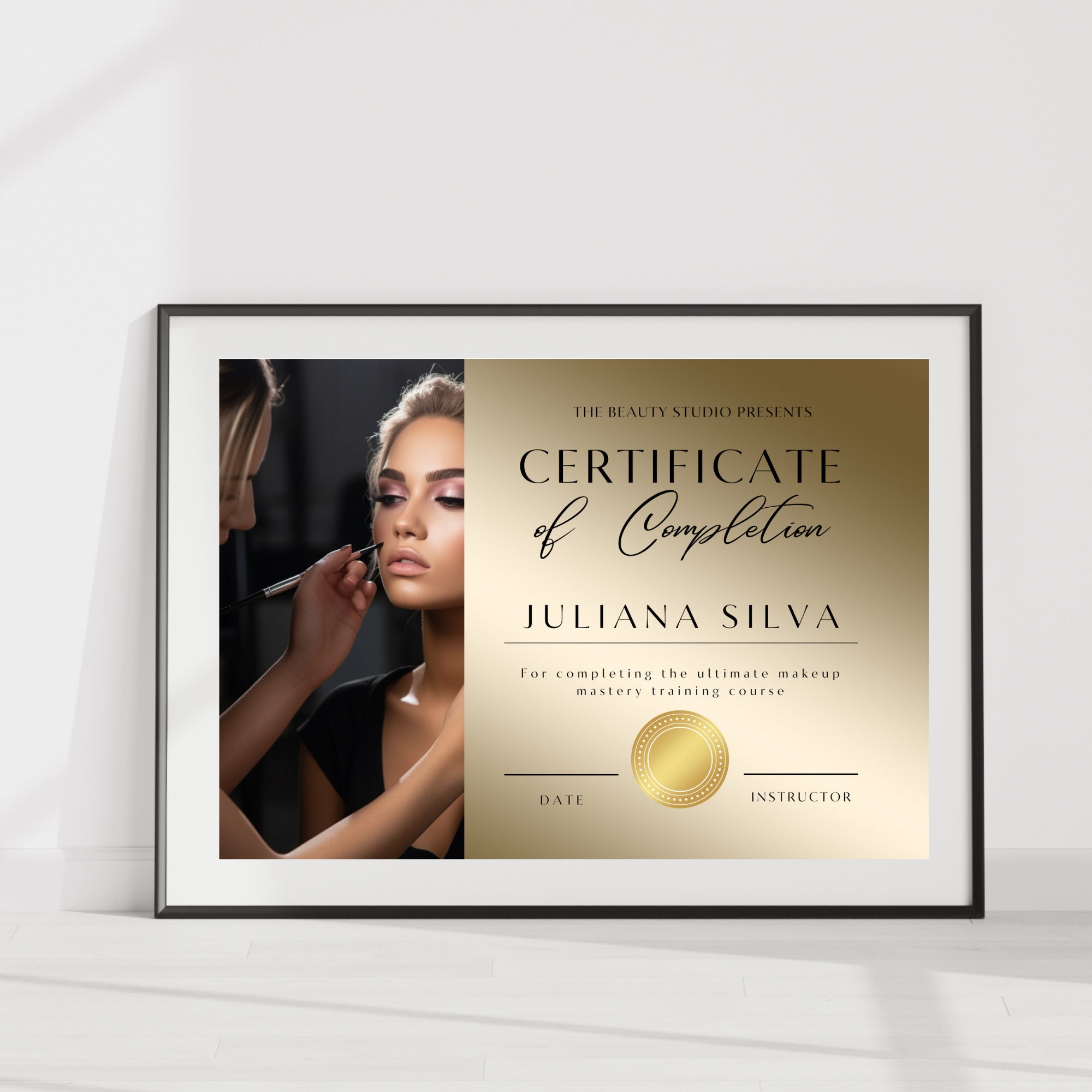 Luxury Gold Certificate Template: Makeup & Lash (canva DIY) - Etsy
