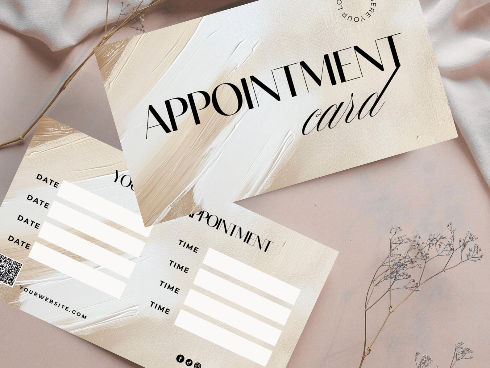 Boho Appointment Reminder Card Template: Neutral Minimal Design (edit ...