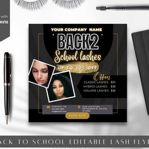 Back to school lash flyer, social media post, back 2 school flyer,lash school flyer, LF-BG