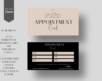 Bearbeitbare Schönheitssalon Termin Kartenvorlage (3,5 x 2 Zoll) (Digitaler Download)