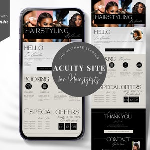 Cream & Black Acuity Scheduling Template: DIY Hairstylist Website (Canva)