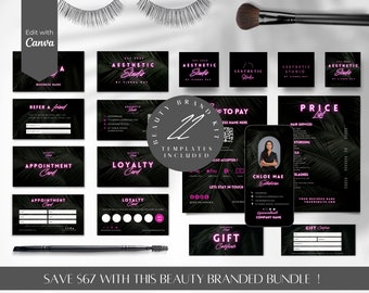 Beauty Branding Kit: Logo, Loyalty Card, Price List Templates (Digital Download)