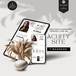 Retro Neutral DIY Acuity Scheduling Template,Lash tech, Acuity Website, Acuity Banners,Booking Site,Acuity Site Design, Edit in Canva,AC-BNB