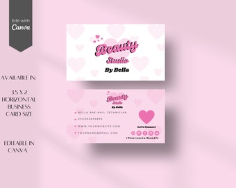 DIY Retro business card, Editable business card template, Lash business card, Pink business cards, Calling cards, Retro branding, BB-RP