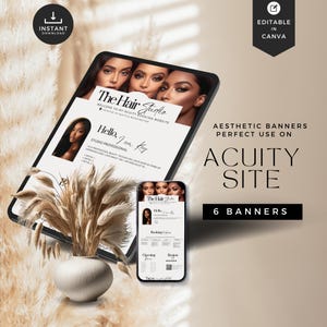 Beauty Acuity Site Template, Canva Banners (Digital Download)