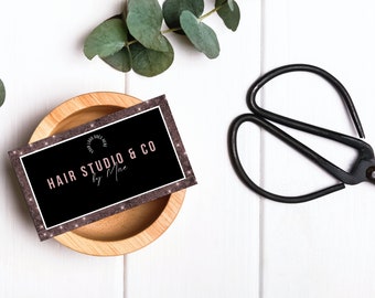 Plantilla de tarjeta de presentación editable para peluquero: Diseño con código QR (descarga digital)