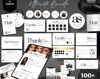 Hair Extension bundle branding kit, luxury white,  WB-MW
