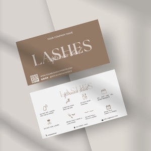 Aftercare card lash business card, Lash Care Card,Lash Loyalty Card , Lash Business Card, Eyelash Care, Editable Lash Extension Card, LAC-BC