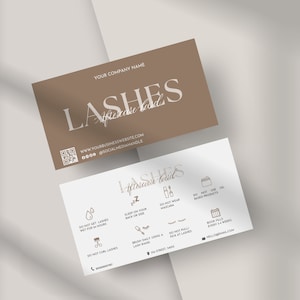 Aftercare card lash business card, Lash Care Card,Lash Loyalty Card , Lash Business Card, Eyelash Care, Editable Lash Extension Card, LAC-BC