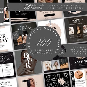 Modelli Canva per Instagram del Black Friday: Social Media per estetisti (download digitale)