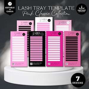 Lash Tray Template: Pink Classic Collection, Eyelash Packaging (Digital Download)