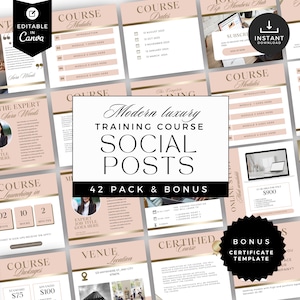 Training social media templates, beauty course, Botox and filler training, Canva templates, Hair, Lash, Nail, aesthetician Instagram, IPT-CG