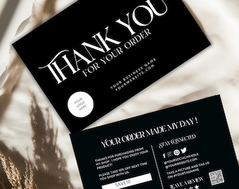 Luxury Hair Thank You Cards: Small Business Packaging Insert (Canva Template)