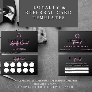 Diy Lash Loyalty Card and Referral card VIP Rewards,  Loyalty punch card, Lash business card, HS-PN