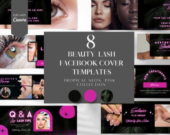 Lash Tech Facebook Cover Templates: Beautician Banner Bundle (Digital Download)