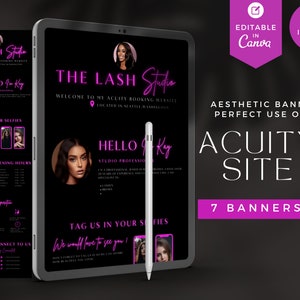 Lash Tech Acuity Website Banners: DIY Canva Template (7 Banners)