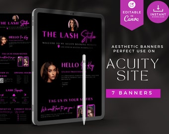 Lash Tech Acuity Website Banners: DIY Canva Template (7 Banners)