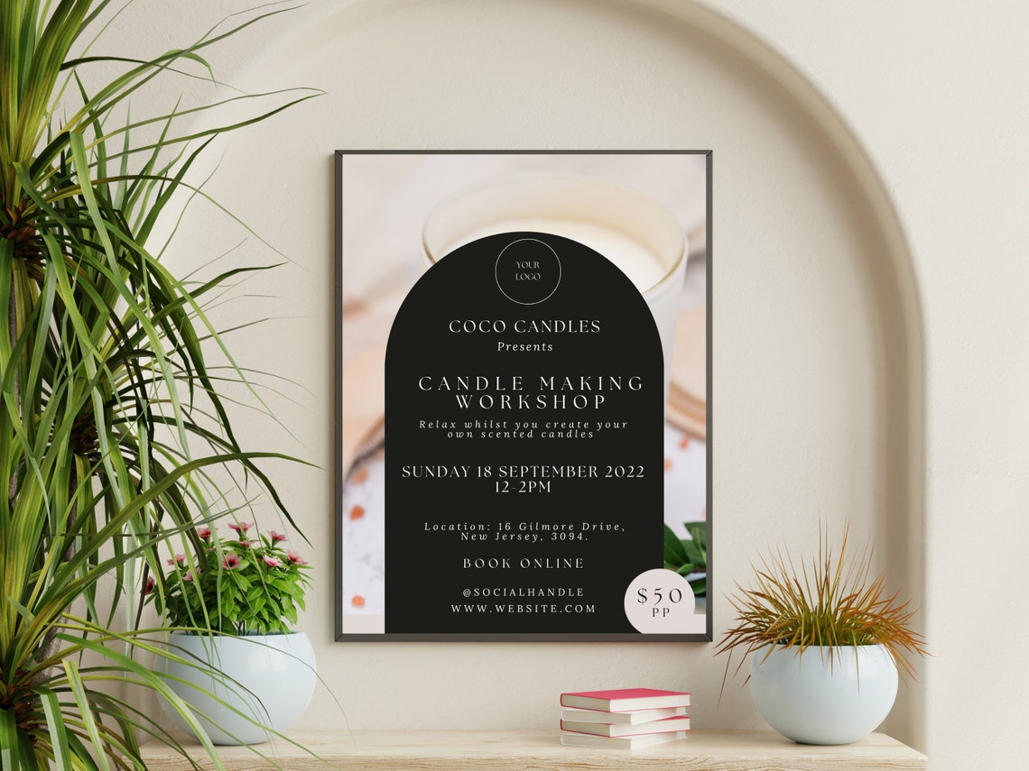 Editable Candle Making Flyer Template Candle Class Flyer Etsy