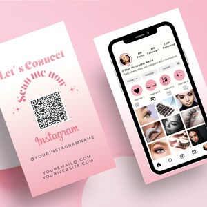 Lash Visitenkarten QR-Code, Nail Visitenkarten Template,Instagram Visitenkarte,Hair business,Visitenkarten,Beauty Card, BB-BPW