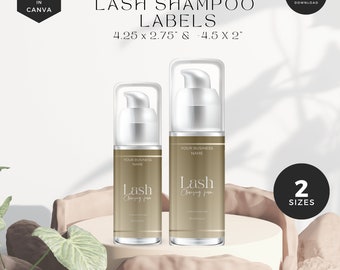 DIY Lash Shampoo Label Vorlage: Gold Wrapper Sticker (Canva Editierbar)