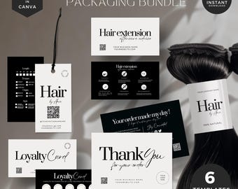 Hair Extension Business Branding Kit, Canva Template (Digital Download)