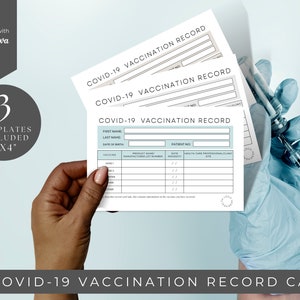 Plantilla digital de registro de vacunación, digital imprimible editable, tarjeta de vacunación, formulario de registro Covid, registro COVID-19, registro médico, CVC