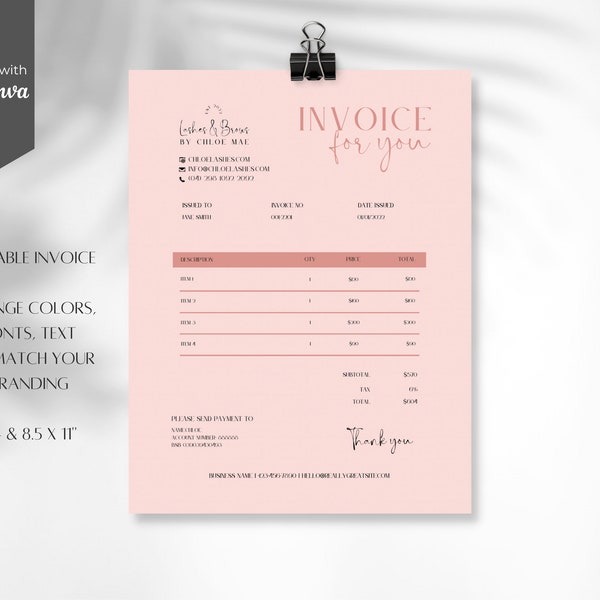 Nail Tech Invoice Template - Etsy
