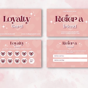 レトロ ロイヤルティ カードと紹介カード VIP リワード、レトロ ビューティー ロイヤルティ、ロイヤルティ パンチ カード、ビューティー ビジネス カード、ビューティー ブランディング、BB-RMP