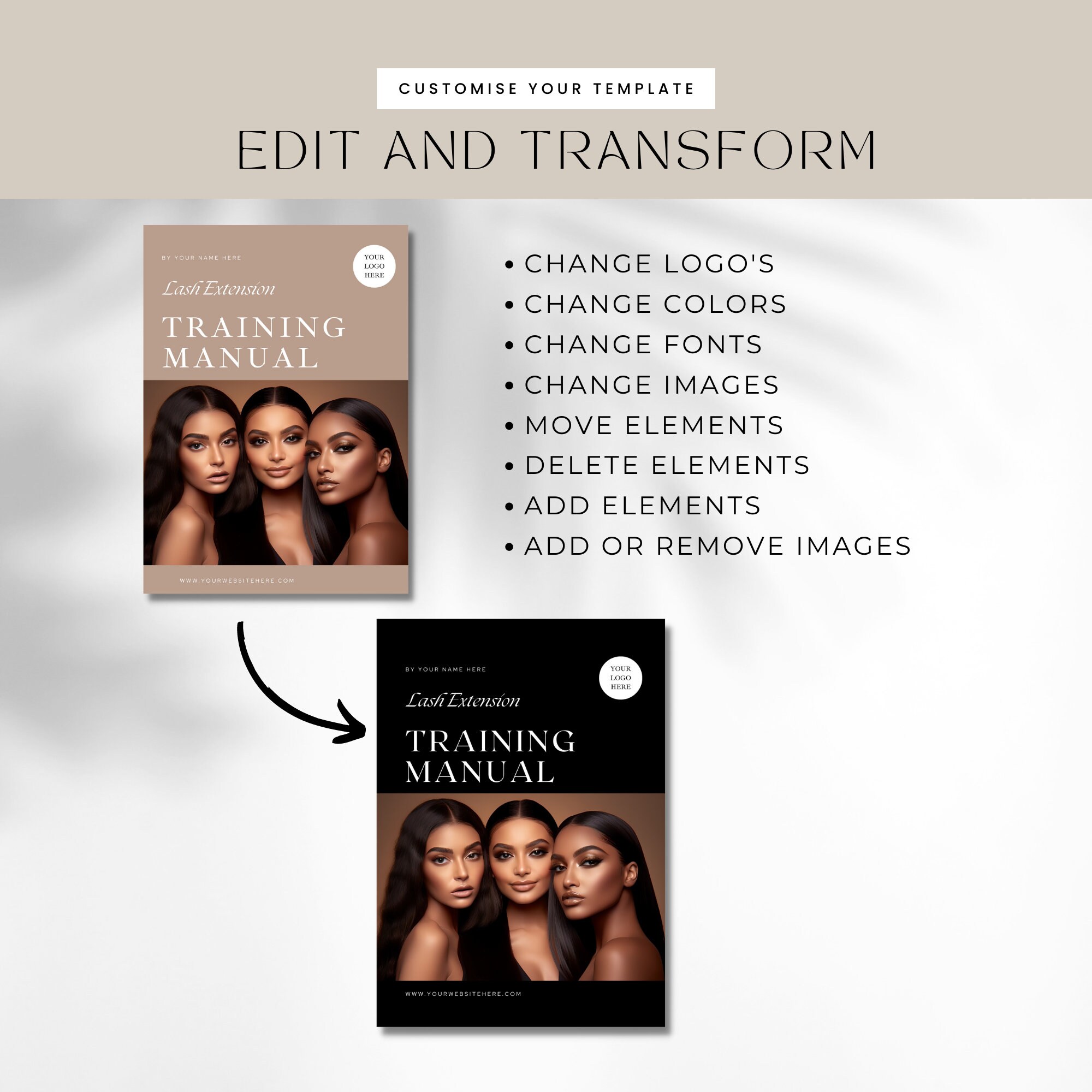Lash Extension Training Manual: Editable Canva Template (A4/US Letter ...