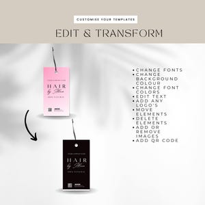 Hair Draw Label DIY Hair Bundle Tag Template,thank You Card,hair Extension Business ...