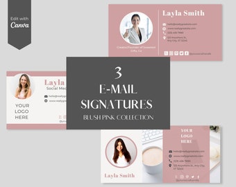 Pink Email Signature Template: Modern Feminine Design (Canva)
