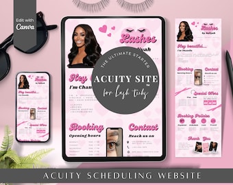 Lash Tech Acuity Scheduling Template: Pink Website Banners (Edit in Canva)