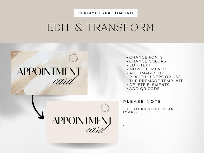Boho Appointment Reminder Card Template: Neutral Minimal Design (edit ...