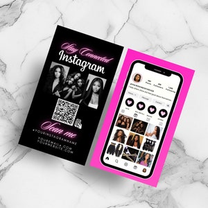 Haar Visitenkarten qr Code, Instagram Visitenkarte, Lash Tech, editierbare Hair Stylist