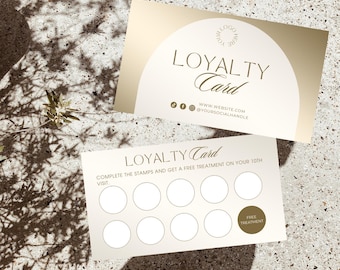 Gold Luxury Beauty Loyalty Card Template (Digital Download)
