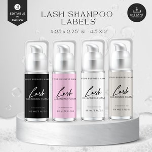 DIY Lash Shampoo Label Template: Lash Tech Supplies (Canva Editable)