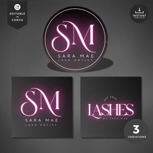 Luxury Logo Template: Black Pink Beauty Branding Kit (Canva Template)