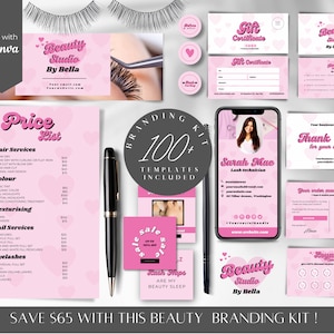 DIY beauty branding, canva branding kit, beauty business, retro branding kit, pink branding kit, BB-RP