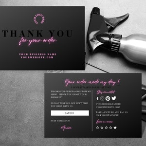 Beauty templates, thank you card, Business thank you card, thank you template, thank you printable, hair business, nails, lash tech, HS-PN